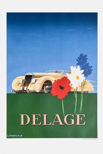 Delage 1939 par Jean Jacquelin di COLLECTIF - PUBLICITE, Stampa in vendita su Singulart