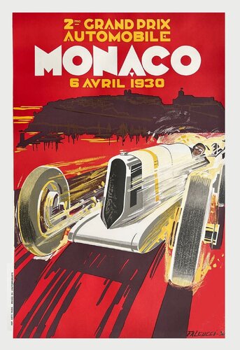 Monaco 1930 Grand Prix automobile par Robert Falcucci von COLLECTIF - PUBLICITE, Druck kaufen auf Singulart