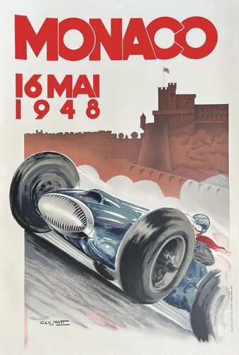 Monaco 1948 Grand Prix automobile par Géo Matt by COLLECTIF - PUBLICITE, Print for Sale on Singulart