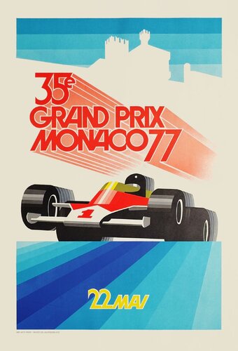 Monaco 1977 Grand Prix automobile von COLLECTIF - PUBLICITE, Druck kaufen auf Singulart