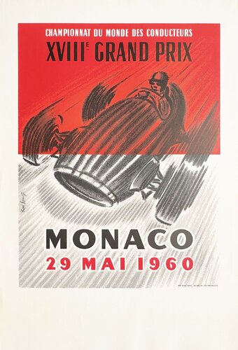 Monaco 1960 Grand Prix automobile d'après René Lorenzi von COLLECTIF - PUBLICITE, Druck kaufen auf Singulart