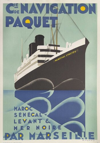 Cie de Navigation Paquet Maroc Sénégal Marseille par Max Ponty de COLLECTIF - PUBLICITE, Impresión a la venta en Singulart