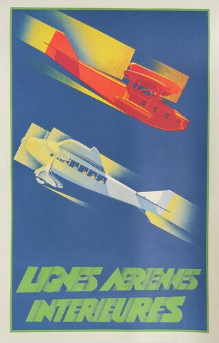 Lignes aériennes intérieures par Umberto di Lazzaro von COLLECTIF - PUBLICITE, Druck kaufen auf Singulart