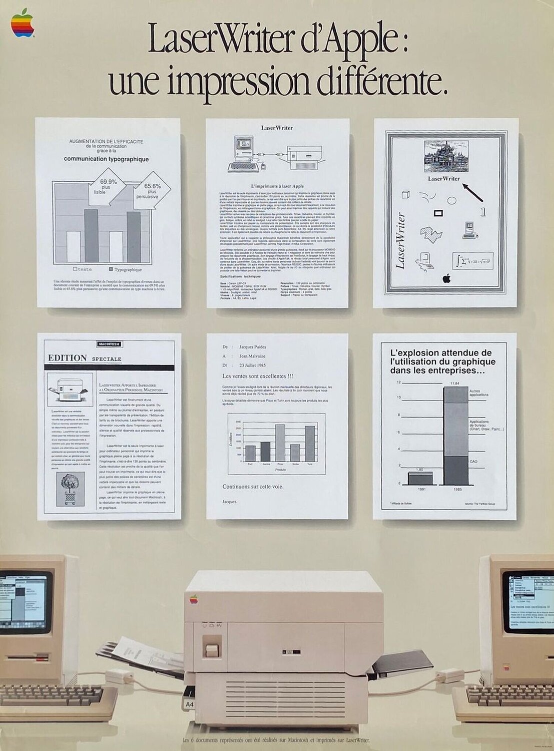 Apple - Laser Writer COLLECTIF - PUBLICITE Stampa in vendita