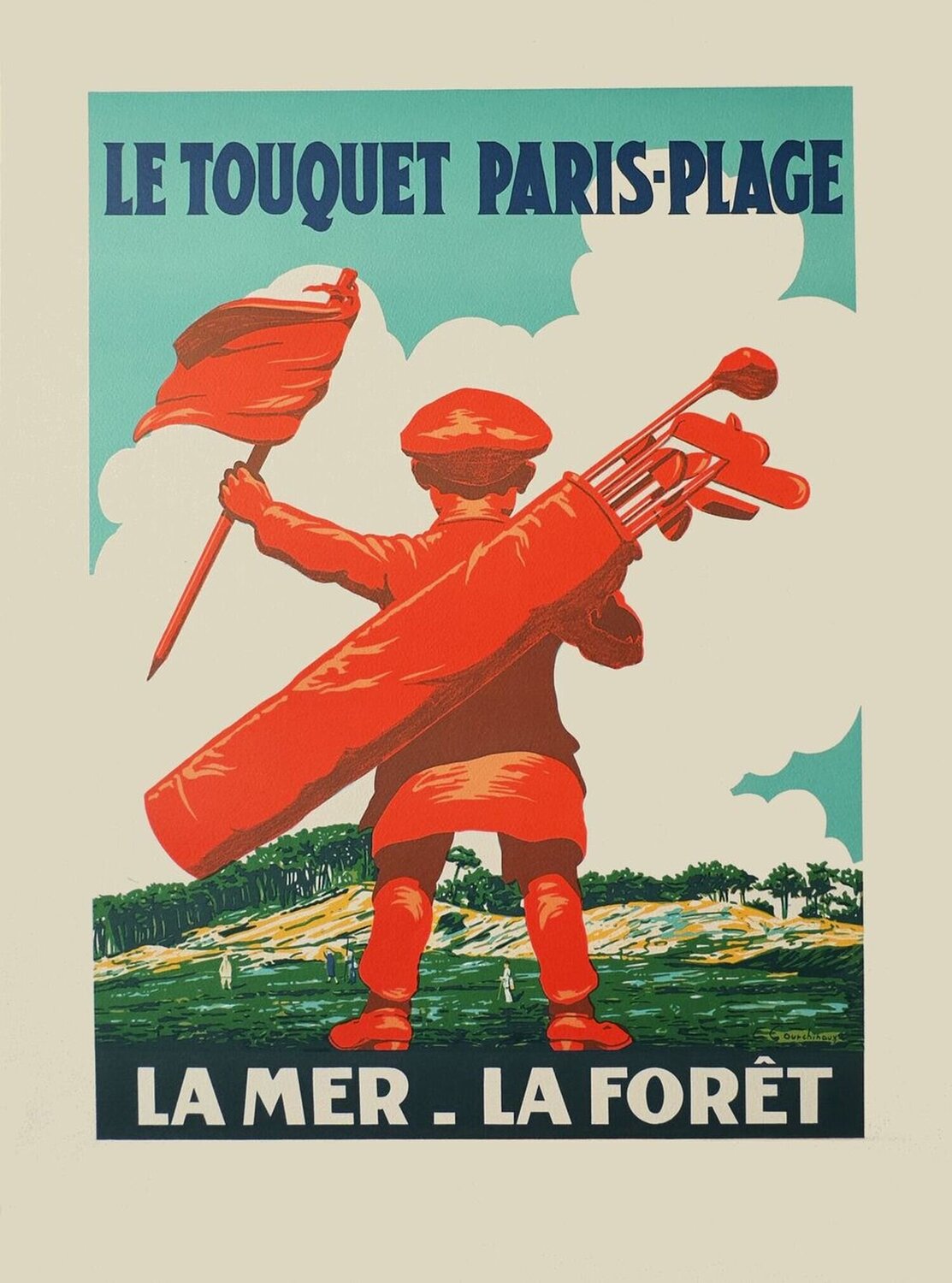 Le Touquet Paris-Plage par Courchinoux COLLECTIF - PUBLICITE Druck zu verkaufen