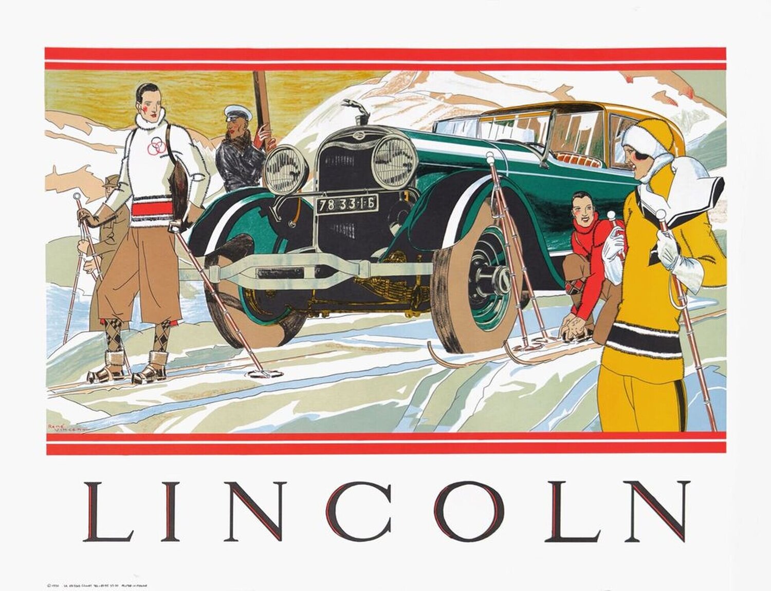 Lincoln d'après René Vincent COLLECTIF - PUBLICITE Werk auf Papier zu verkaufen