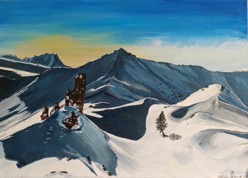 Blick vom Leiterli-Hugel zum Lenk-Hugel via Stubli de Libuša Němcová, Pintura a la venta en Singulart