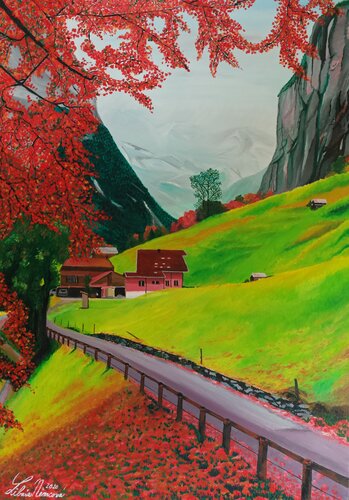 Lauterbrunnen van Libuša Němcová, Schilderij te koop op Singulart