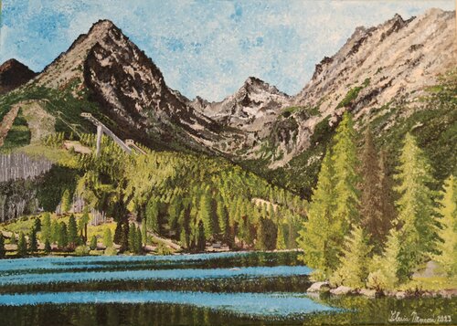 Strba tarn, High Tatras, SR van Libuša Němcová, Schilderij te koop op Singulart