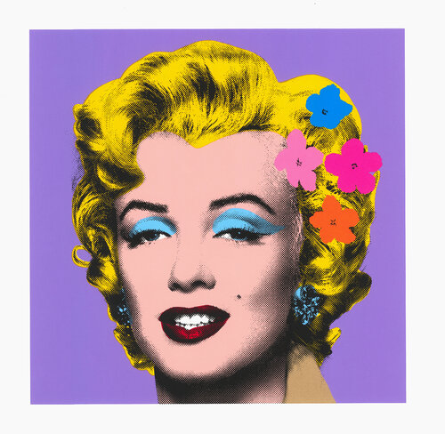 Marilyn With Flowers - Purple von Mr. Brainwash, Druck kaufen auf Singulart