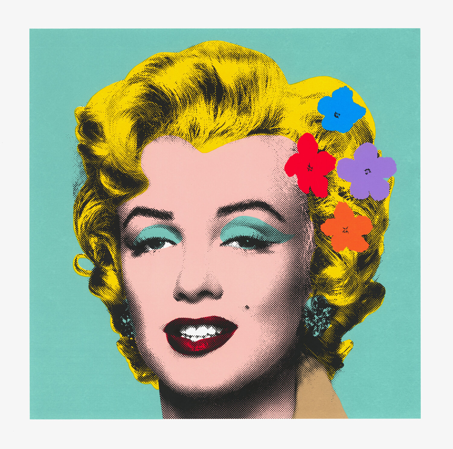 Marilyn With Flowers - Green Mr. Brainwash Stampa in vendita