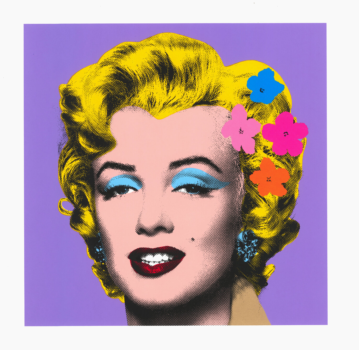 Marilyn With Flowers - Purple Mr. Brainwash Stampa in vendita