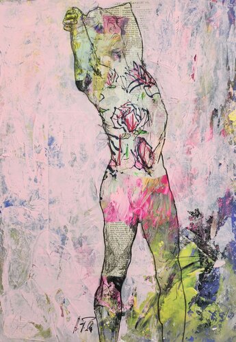 START THE DAY WITH ROSES von Helene Fiegl, Malerei kaufen auf Singulart