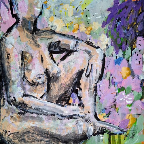 ohne Titel, aus der Serie FLOWERY von Helene Fiegl, Malerei kaufen auf Singulart