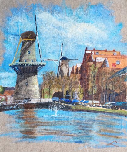 The view of Schiedam von Elena Sokolova, Malerei kaufen auf Singulart
