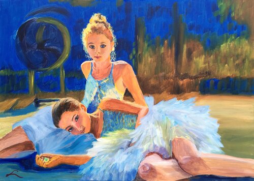 Two young ballerinas by Elena Sokolova, Painting for Sale on Singulart