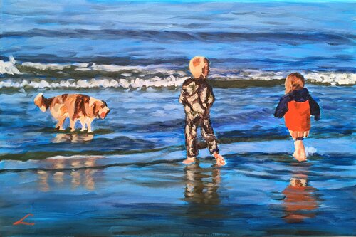 Beach scene 3 by Elena Sokolova, Painting for Sale on Singulart