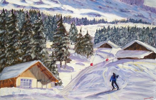 Down to Grindelwald von Elena Sokolova, Malerei kaufen auf Singulart