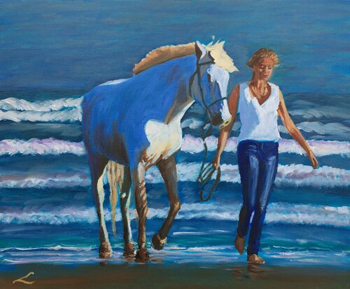 Sea walk de Elena Sokolova, Pintura a la venta en Singulart