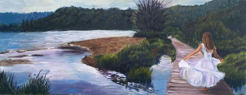 Dream lake dance van Elena Sokolova, Schilderij te koop op Singulart