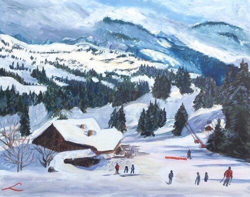 Les Gets 3 par Elena Sokolova, Peinture en vente sur Singulart