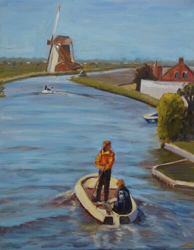 Along the channel van Elena Sokolova, Schilderij te koop op Singulart