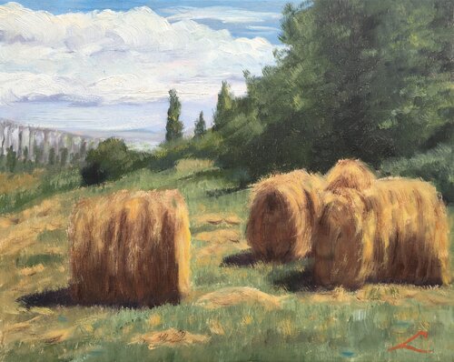 Haystacks van Elena Sokolova, Schilderij te koop op Singulart