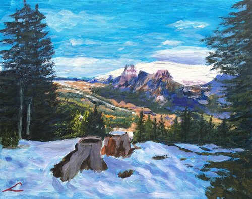The last snow van Elena Sokolova, Schilderij te koop op Singulart