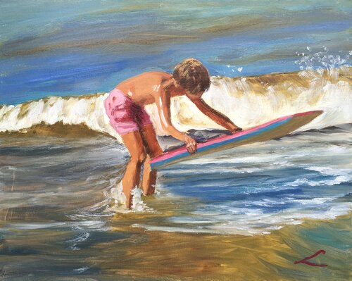 Going to surf 4 von Elena Sokolova, Malerei kaufen auf Singulart