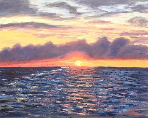 Sailing out of sunset van Elena Sokolova, Schilderij te koop op Singulart