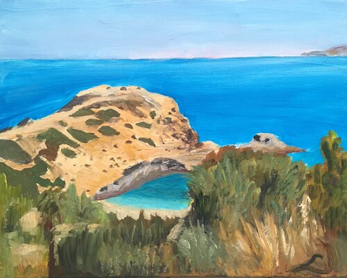 Karavostasi beach 3 de Elena Sokolova, Pintura a la venta en Singulart