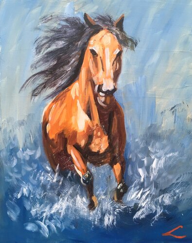 Galloping horse de Elena Sokolova, Pintura a la venta en Singulart