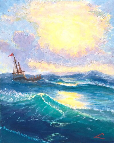 Saling ship von Elena Sokolova, Malerei kaufen auf Singulart