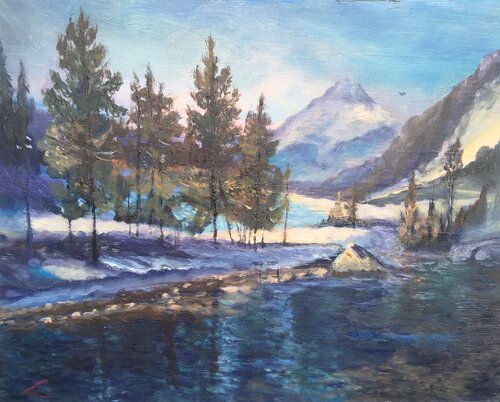 Mountain river 4 par Elena Sokolova, Peinture en vente sur Singulart