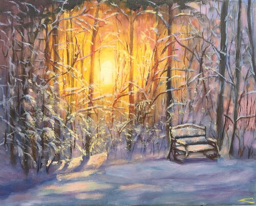 Winter park by Elena Sokolova, Painting for Sale on Singulart