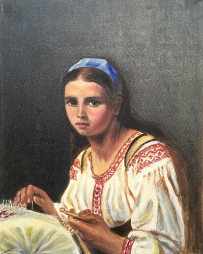Lacemaker by Elena Sokolova, Painting for Sale on Singulart
