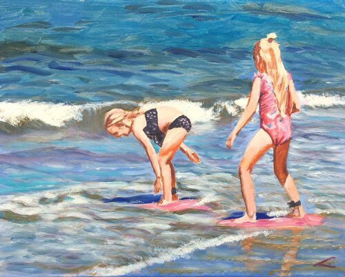 Going to surf 2 by Elena Sokolova, Painting for Sale on Singulart