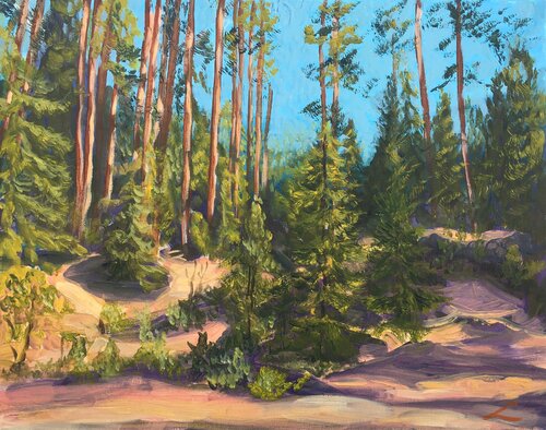 Sunny forest 2 by Elena Sokolova, Painting for Sale on Singulart