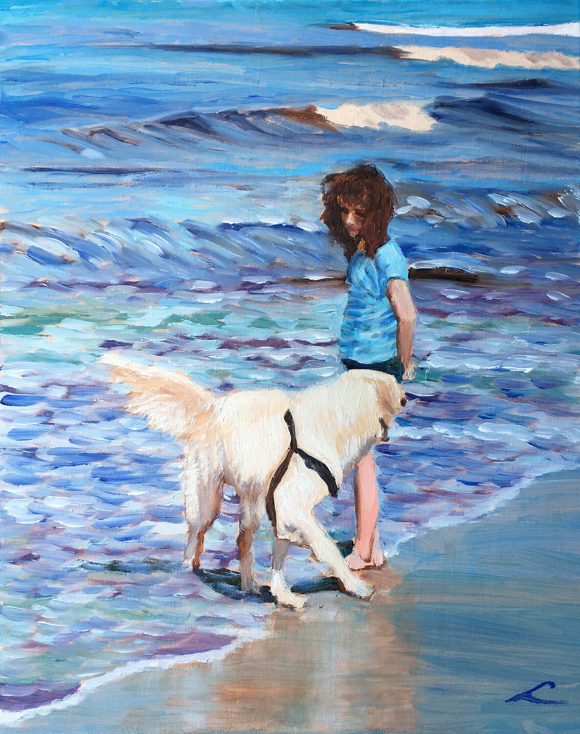 Girl with a dog Elena Sokolova
