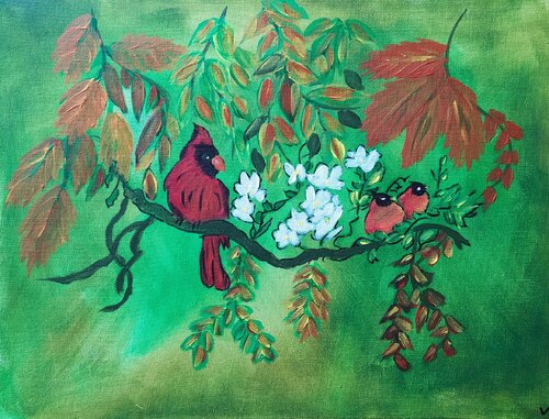 Herbstvögel di Vera Göpfert, Pittura in vendita su Singulart