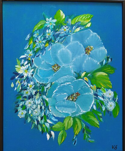 Blaue Mohnblumen di Vera Göpfert, Pittura in vendita su Singulart