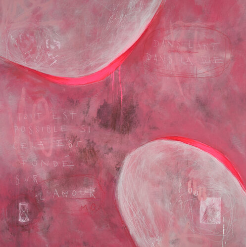 "DANS L'ART DANS LA VIE TOUT EST POSSIBLE SI CELA EST FONDÉ SUR L'AMOUR" - "IN DER KUNST WIE IM LEBEN IST ALLES MÖGLICH, WENN ES AUF LIEBE GEGRÜNDET IST" (Zitat: Marc Chagall, Künstler) di Lars Contzen, Pittura in vendita su Singulart