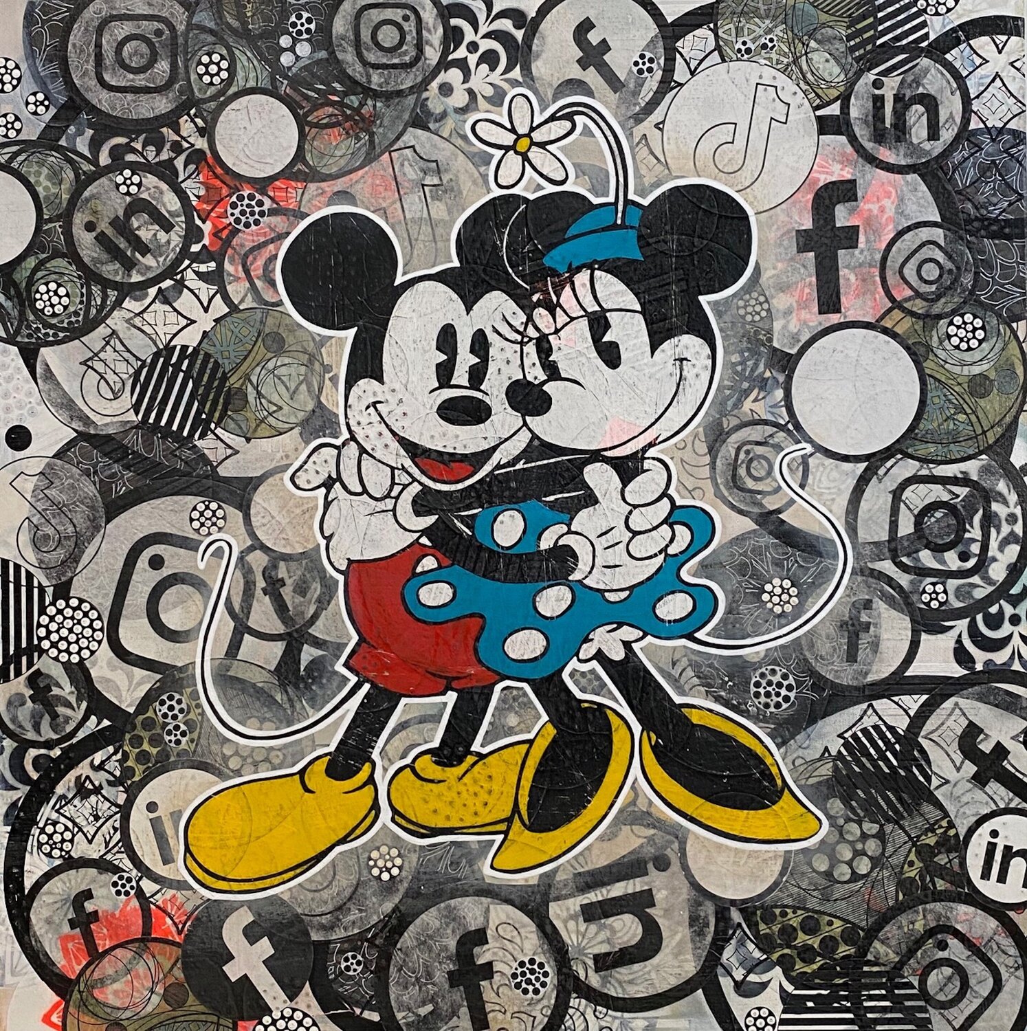 CONNECTED LOVE (WORN EDITION) Christelle RIFFET (Cehere) Original painting for sale