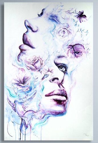 "Abstract beauty captured in watercolor" van Daniel Witschkanow, Schilderij te koop op Singulart