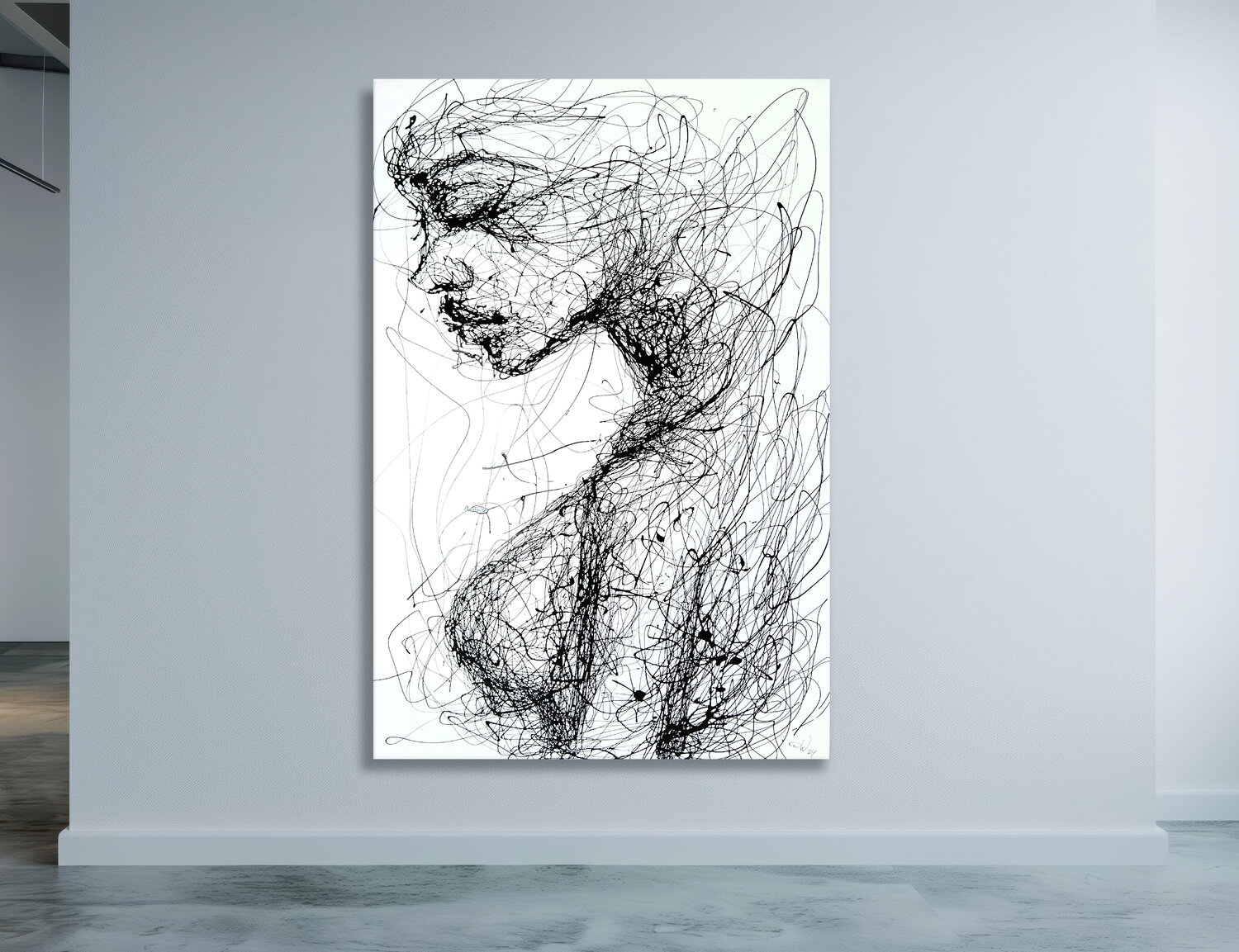 ► “Rare nudity behind the black facade - Mirror-inverted" (XL) Daniel Witschkanow Originalgemälde zu verkaufen