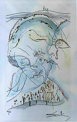 King Salomon Songs of Songs, The dove Cantique des Cantiques du Roi Salomon, Le Saint Esprit, La colombe, La Shekina par Salvador Dalí, Œuvre sur papier en vente sur Singulart