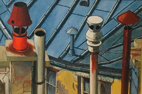 Cheminées de Paris Paris Chimneys by Kojiro Akagi, Painting for Sale on Singulart