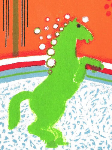 Le petit cheval vert by Frédéric Menguy, Work on Paper for Sale on Singulart