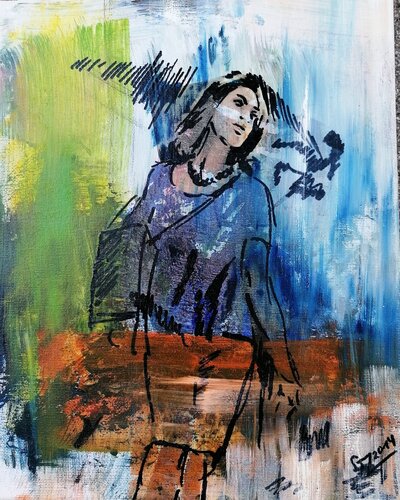 shopping queen by Gerd Zimmermann (ZIMMERMANN-Formanist Art), Painting for Sale on Singulart