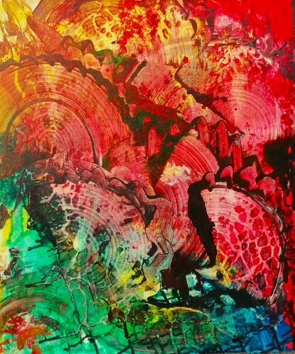 Tropennacht by Gerd Zimmermann (ZIMMERMANN-Formanist Art), Painting for Sale on Singulart